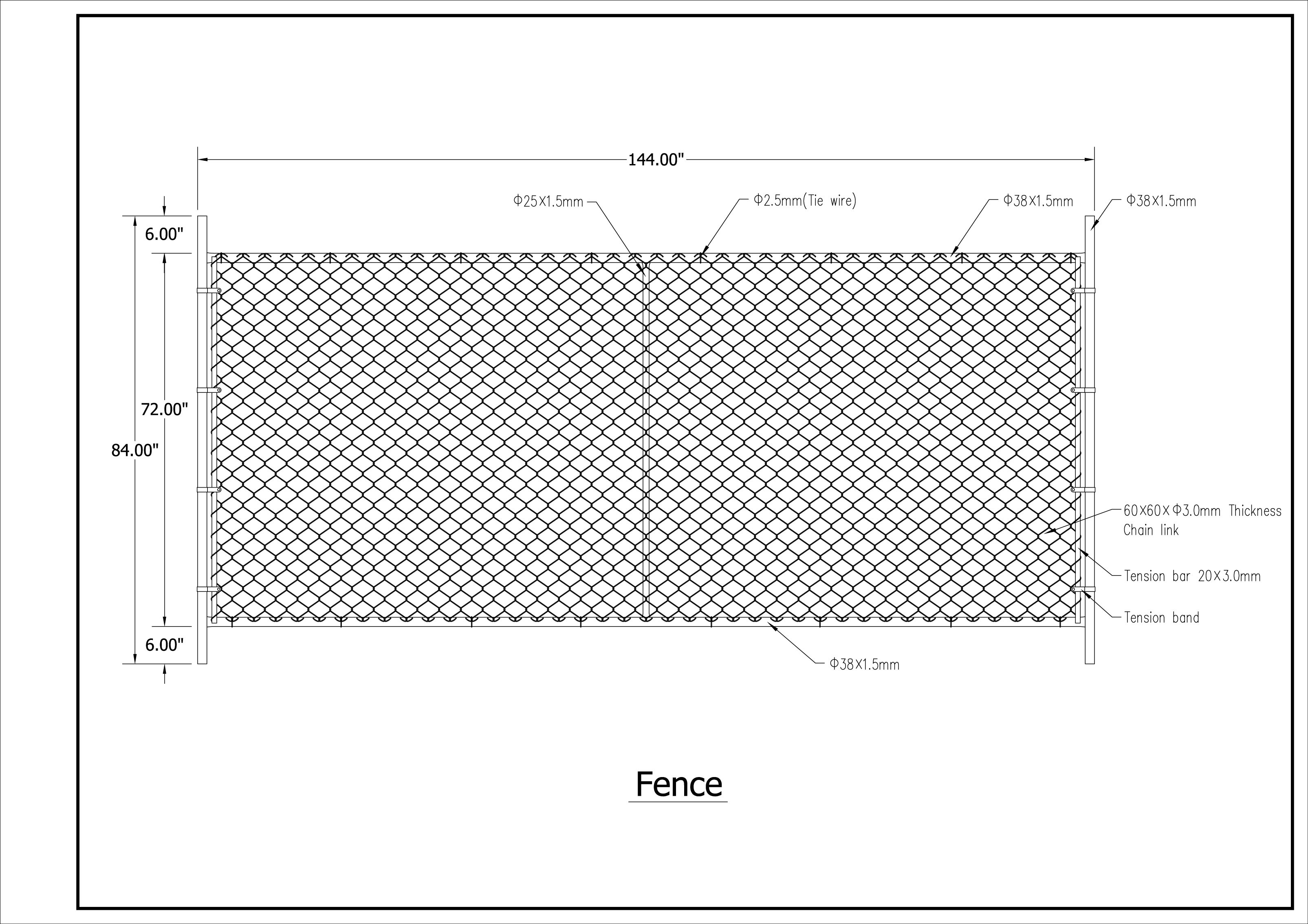 12ft Wide Temporary Fencing Panels , Steel 6ft Tall Chain Link Fence