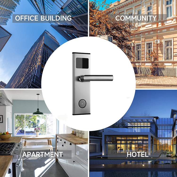 240*78mm Stainless Steel Hotel Key Card Door Locks With Card Encoder