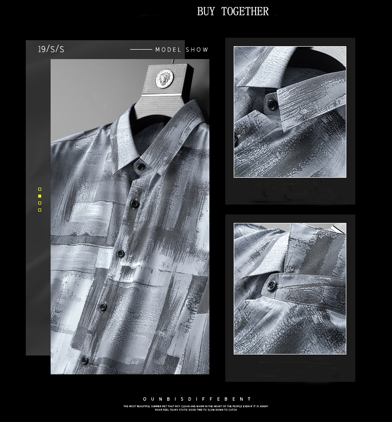 Long Sleeve Men's Flower Print Shirt in Custom Cotton All Over Plus Size Casual Print