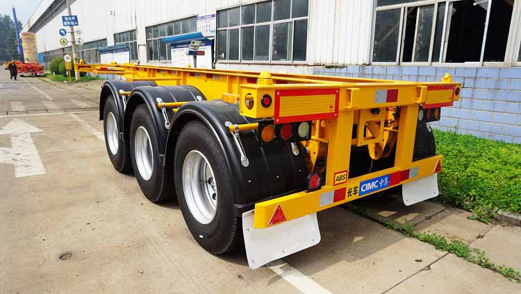  3 Axle 20ft Leaf Spring Suspension Skeleton Container Semi Trailer
