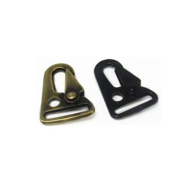 Wholesale 1" Brushed Brass Safety HK Snap Bag Belt Hook Buckle For Strap