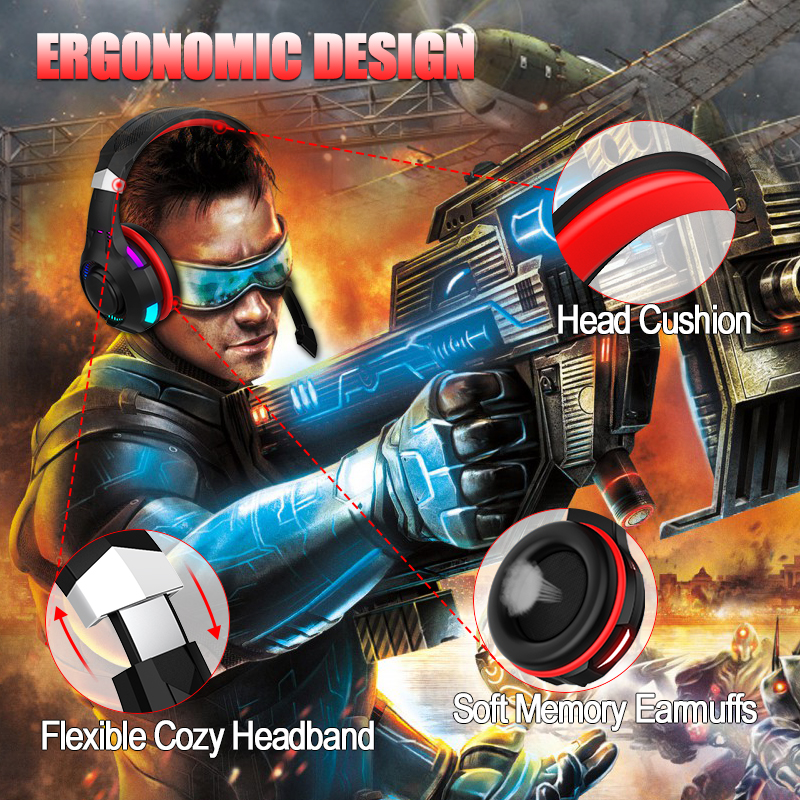 Wired Noise Cancelling PC Gaming Headset With RGB LED Mic Control Button Free Sample