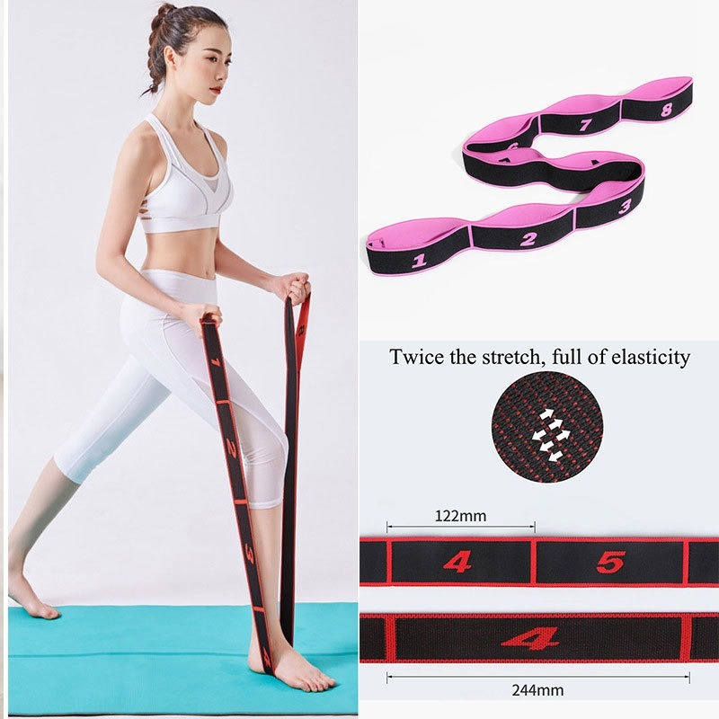 Customized Pull Strap Belt Polyester Latex Elastic Latin Dance Stretching Band Loop