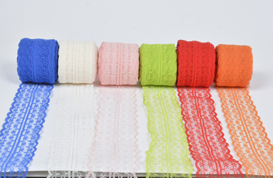 Design Colorful Lace Rice Shape Ribbon Roll for Dry Clothing Garment Decoration Accessories Ramadan Graduation School Gift Packaging