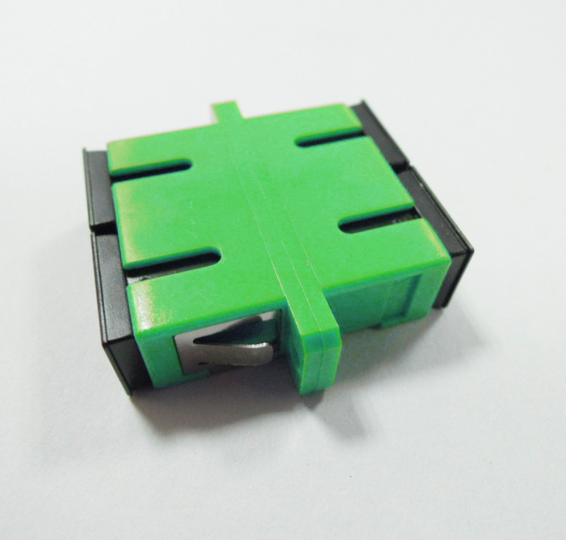 Green color Ceramic or Bronze Sleeve SC APC Duplex Fiber Optic Adapter for CATV Networks