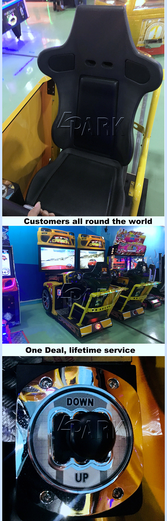 42'' Lcd Carbon Arcade Racing Game Machine Support 4 Players Competing Online