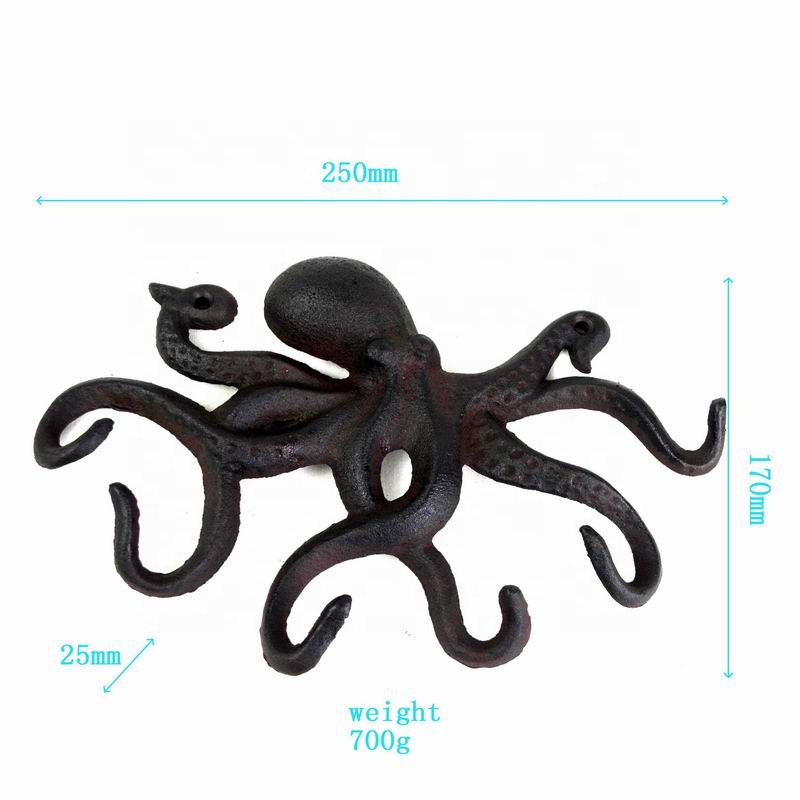 Wall Mounted Creative Octopus Cast Iron Hat Hooks
