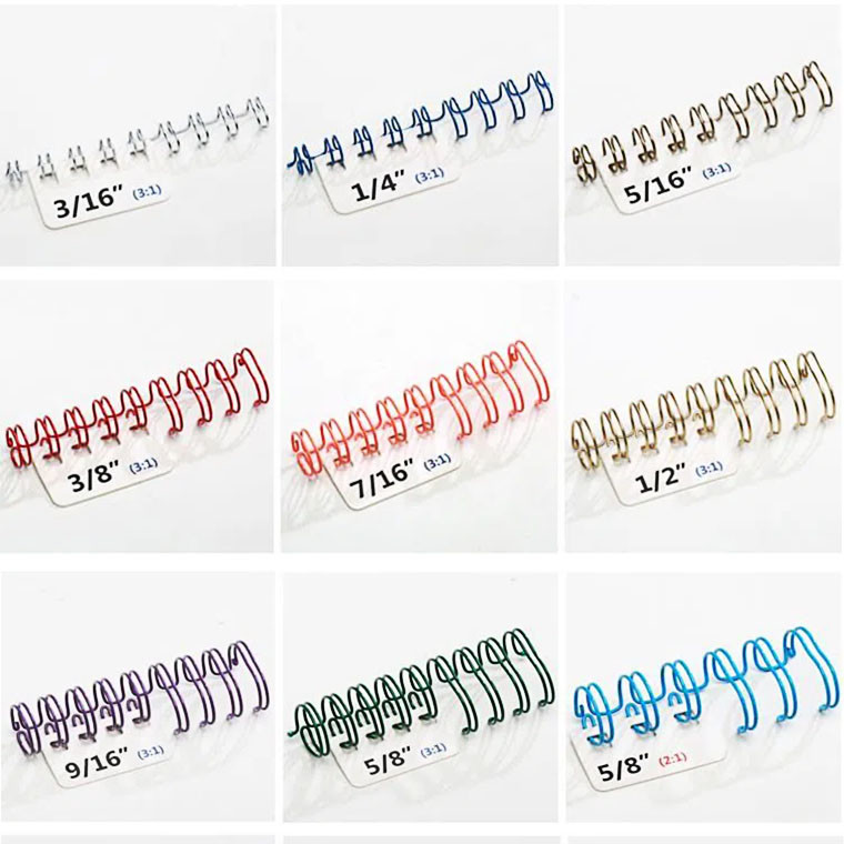 1/4"-3/4" 3:1 Pitch Reel Metal Wire Binding For Wall Calendar / Desk Calendar