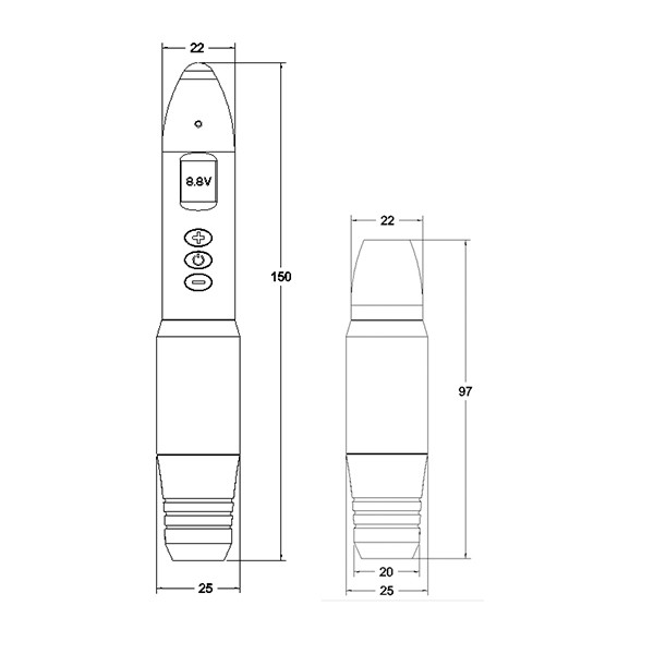 Rechargeable Tattoo Wireless PMU Pen With RCA Interface Connector Together