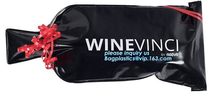 Zip lockk bottom leakproof reusable wine bottle protector 3 pack bubble travel protective bag,USA Amazon WineSkin Protecto