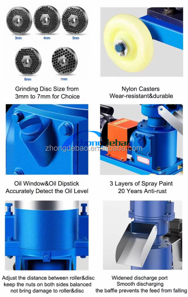 1 year warranty 200-500kg/h feed pellet mill/farm use pelletizer/ chicken feed pellet machine for poultry feed