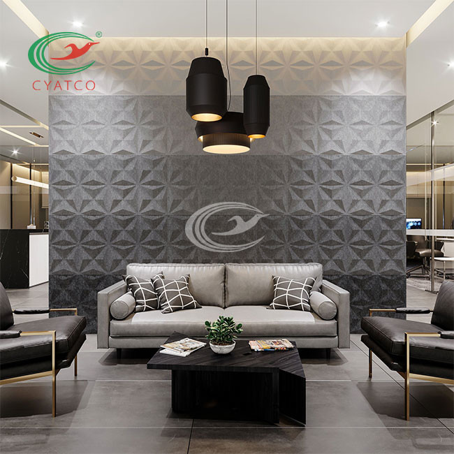 Cube 3D Textured Polyester Fiber Acoustic Panel Soundproof For KTV