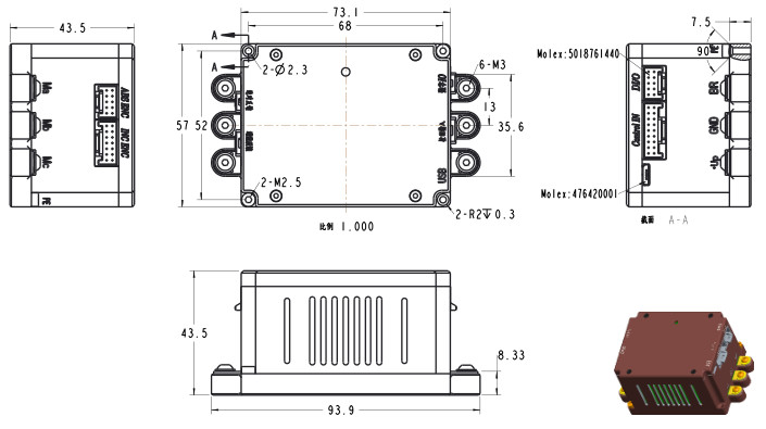 Cnc Servo Motor Controller , 20A CAN BUS Controller 34khz Working Frequency