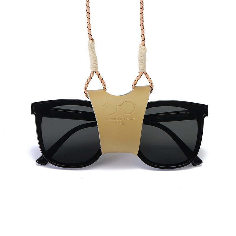 OEM Leather Sunglasses Holder With Necklace Rope Leather Glasses Strap