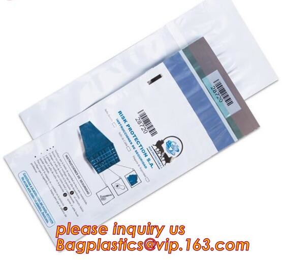 Security plastic bag with adhesive tape for cash, plastic money bag, Security Money Cash Bag For Airport/Bank and police
