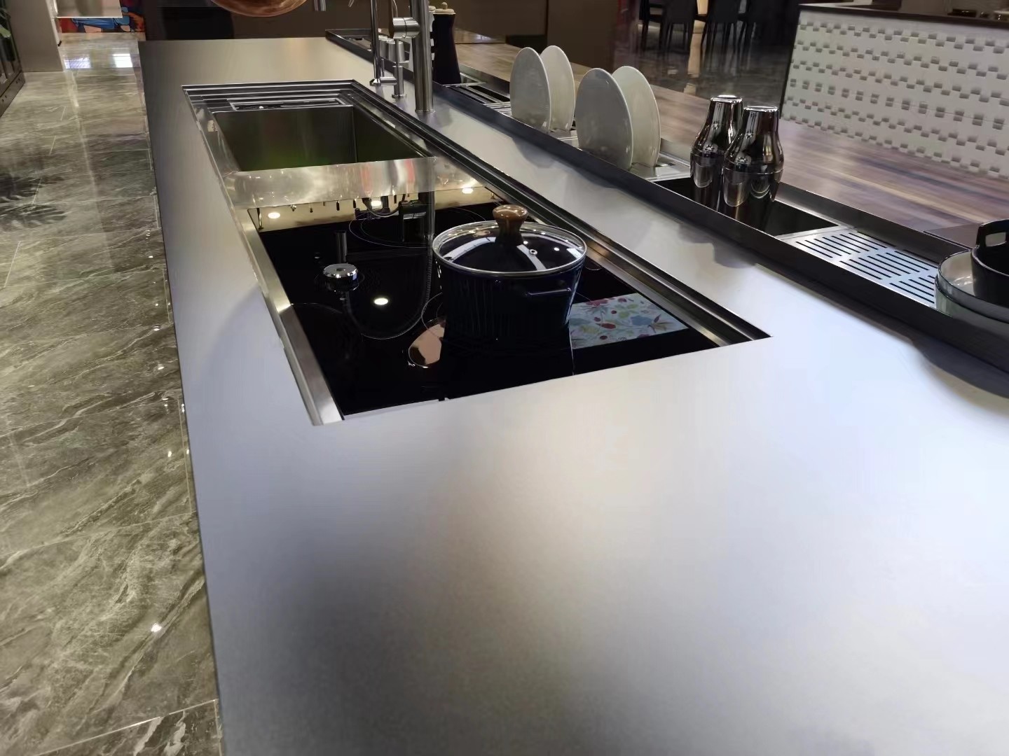 SS304 316 Scratch Resistant Stainless Steel Kitchen Countertops
