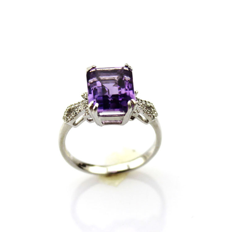 Design Jewelry 925 Silver with 8x10mm Citrine Cubic Zircon Ring (R214)