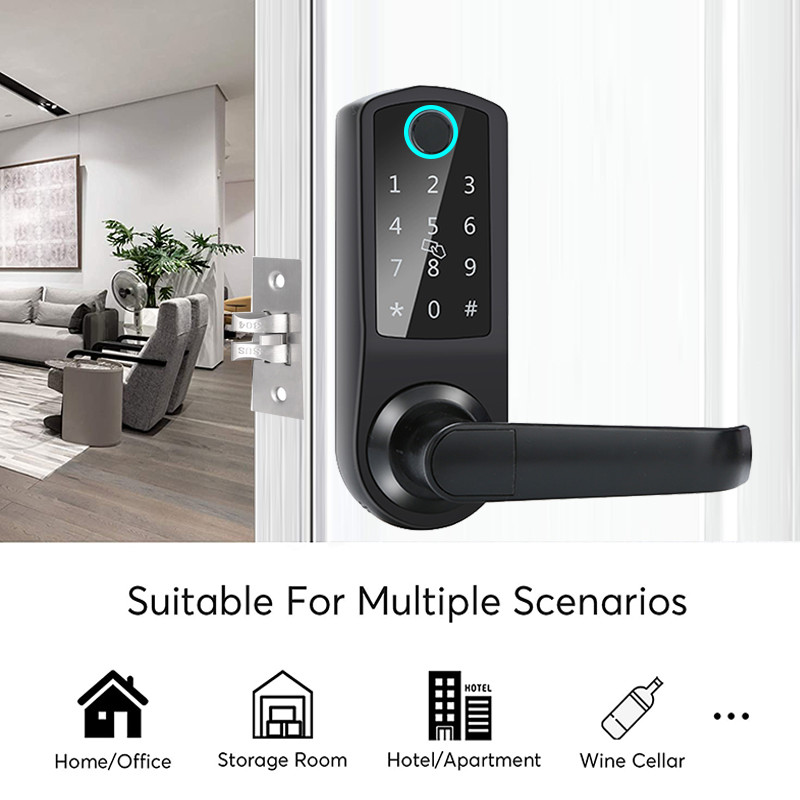 FCC Smart Keypad Door Lock Wifi 180mm Safe Digital Fingerprint