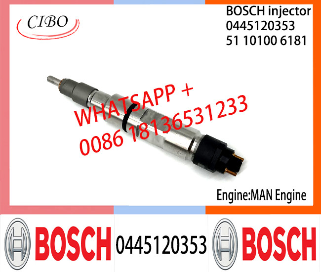 BOSCH 0445120353 Neutral Diesel Fuel Injector Assembly 0445120353 51101006181 For MAN Engine