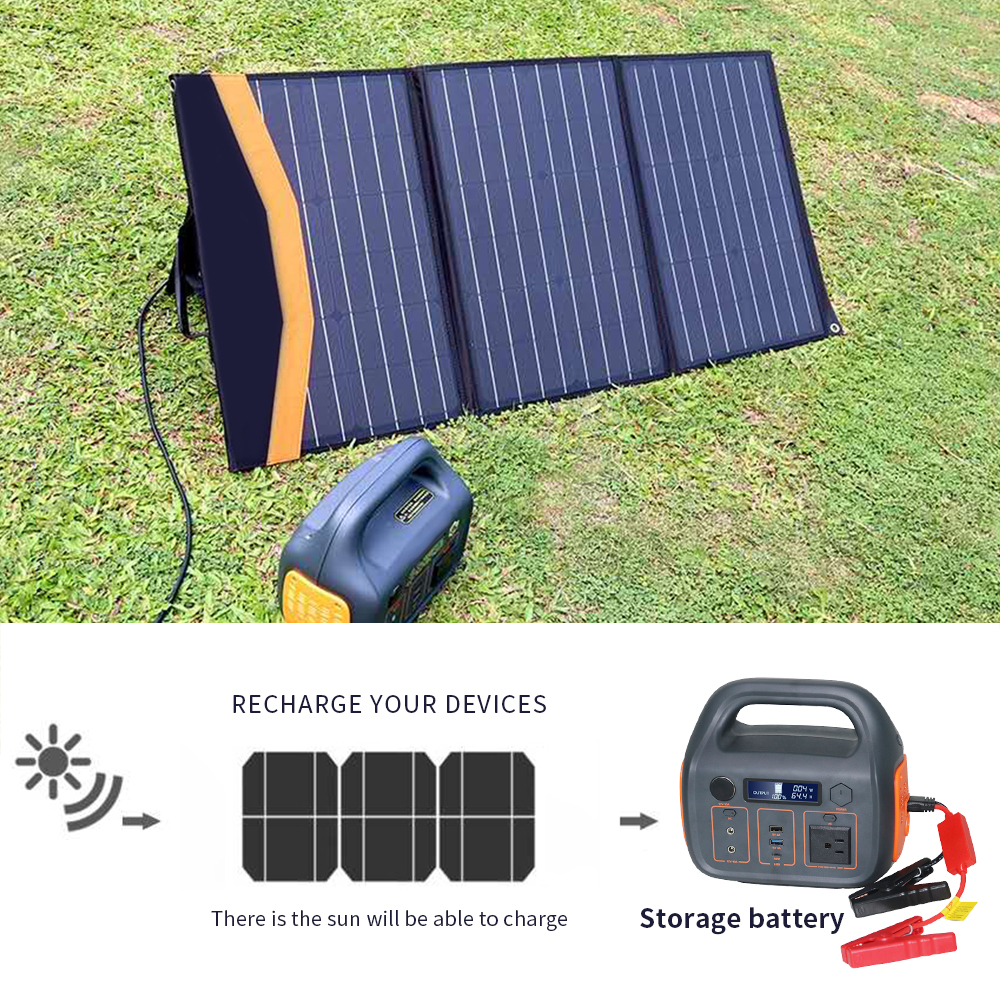 2022 Hot Product off Grid Energy System 220v 300w Lithium Portable Solar Power Station with Jump Start