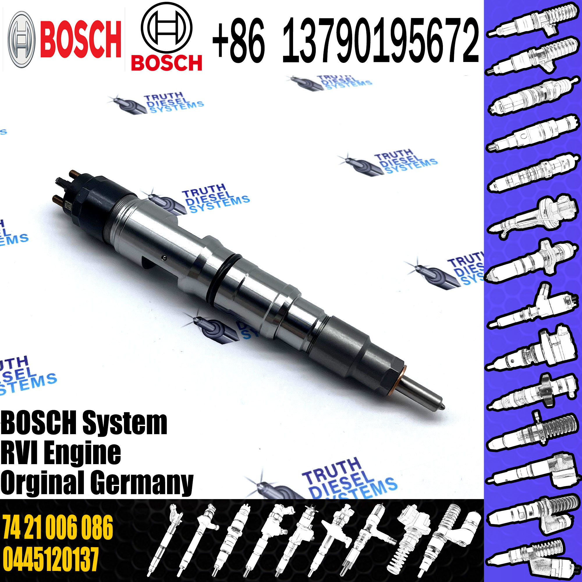 New Diesel Engine Fuel Injector 0445120112 0445120120 0445120136 Common Rail Injector 875 815 65 4 945 807 74 21 006 086