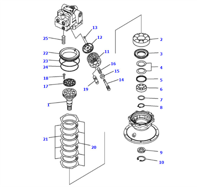 Komatsu PC300-7 PC360-7 Excavator Seal Kit 7067K01011 Swing Motor Seal Kit