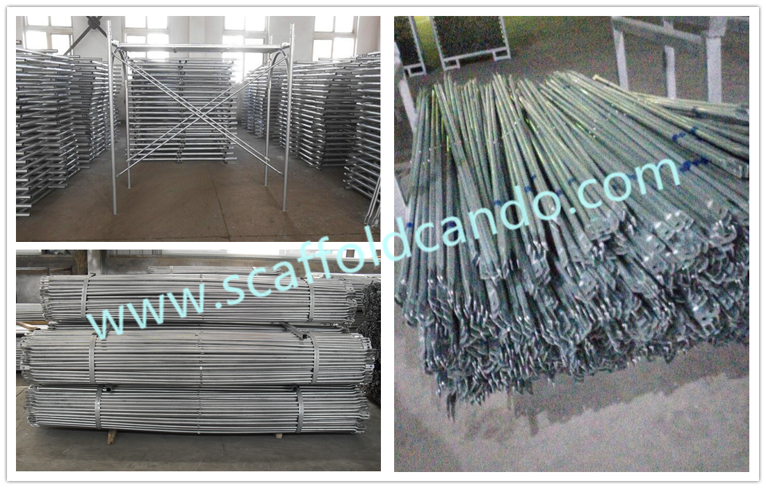 Galvanized Q235 scaffolding frame system cross brace 1219*1829*2198mm, 610*1829*1928mm to support frame pieces