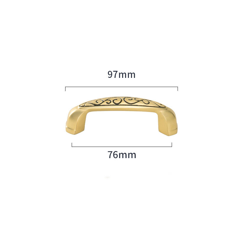 Classic Gold Brass Cabinet Pull Handles Kitchen Knob Drawer