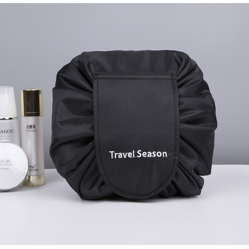 Lazy Portable Polyester Drawstring Cosmetic Bag