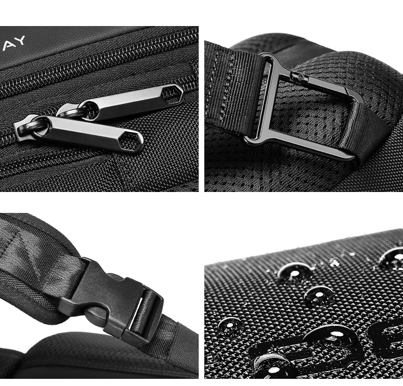 Factory new design usb men fashion travel waterproof portable men shoulder crossbody sling bag