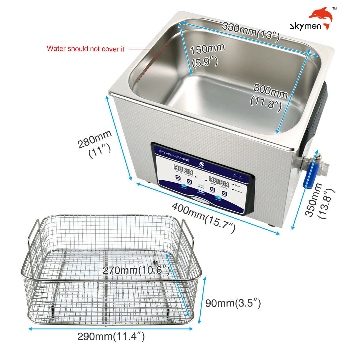300W 40KHz 15L Ultrasonic Cleaning Transducer Bath For Surgery Tools