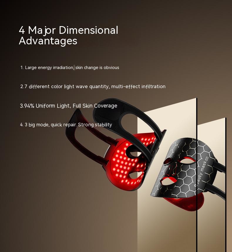 7 Colors led light therapy soft silicone skin whitening led facial mask
