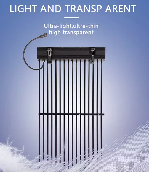 P7.8 P10 P15 Transparent Strip Led Mesh Screen Display Panel Outdoor