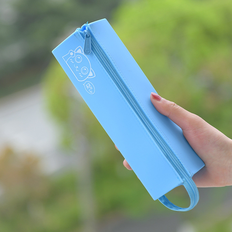 Silicone Waterproof Pencil Pouch Non-toxic Portable Pen Bag for Office School Supplies