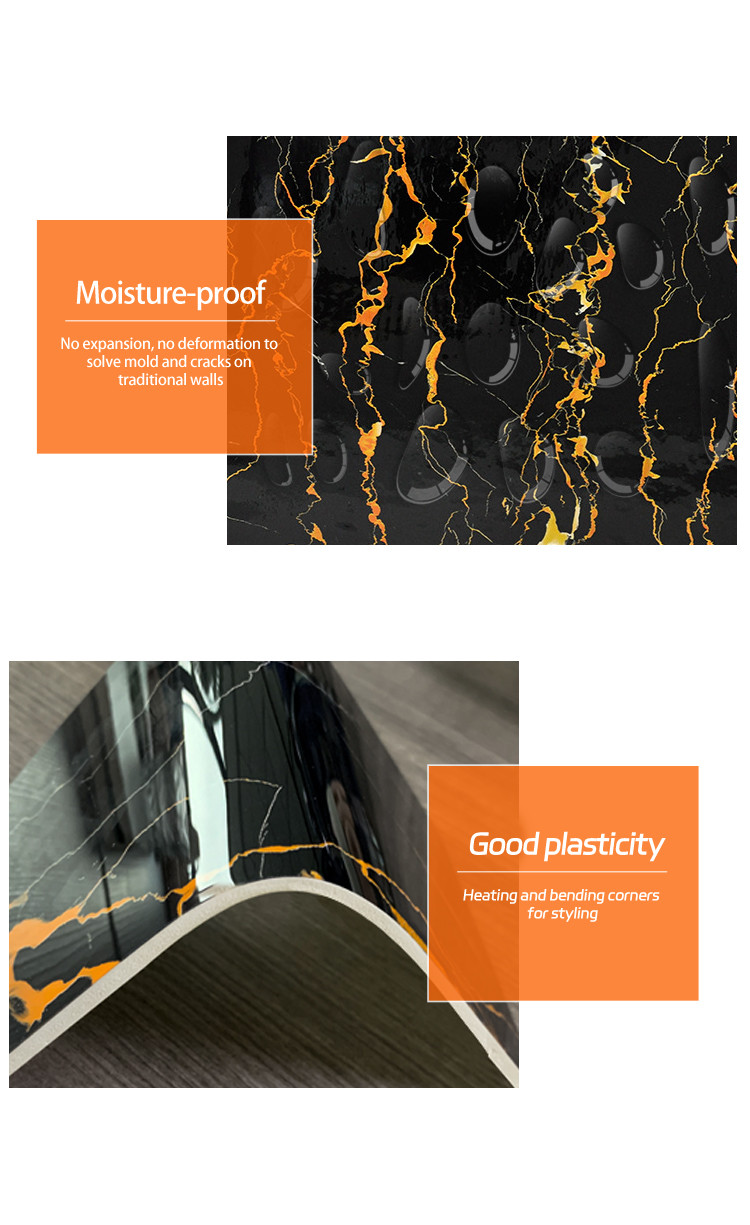 Waterproof Marble Bamboo Charcoal Fibre Board 1220*2600mm