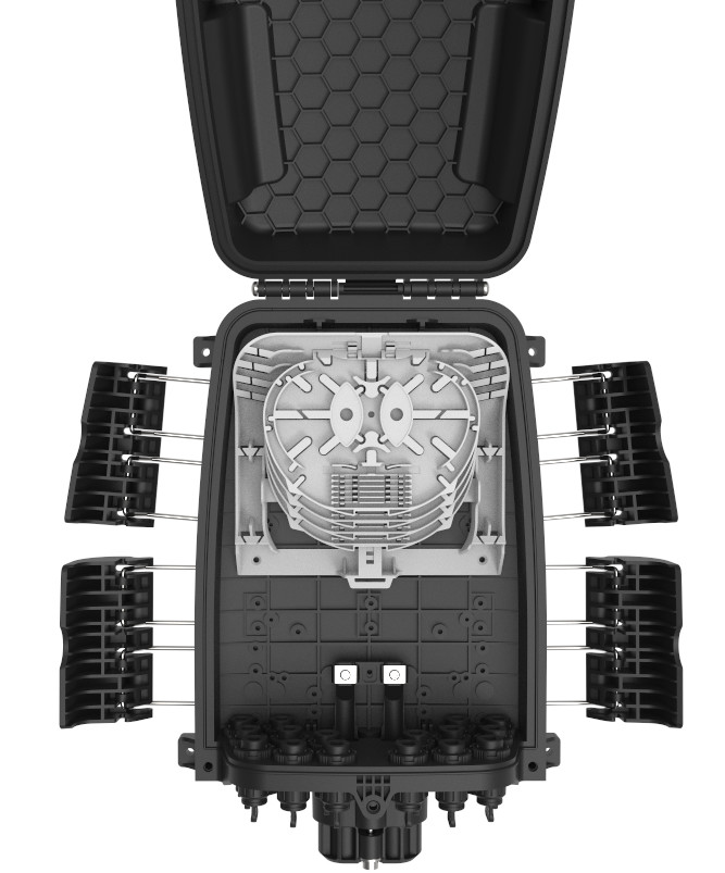GFS-16QX-1 Pre-connectorized Fiber Distribution Box IP68 378*255*116mm 96cores max16 pre-connected adapter aerial-mount