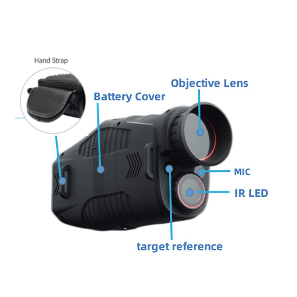 Full Dark Viewing Monocular Night Vision Hunting Telescope 1080P Military Thermal Binoculars