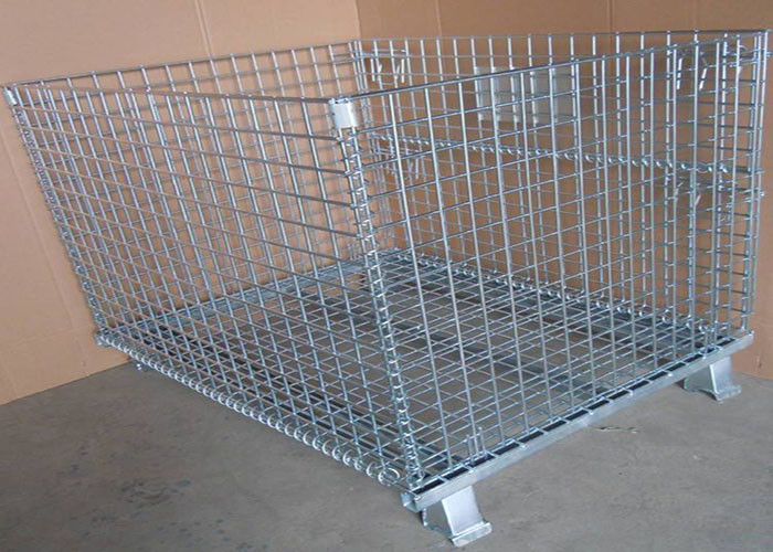 SGS Stainless Steel Mesh Container , Warehouse Wire Mesh Storage Bins