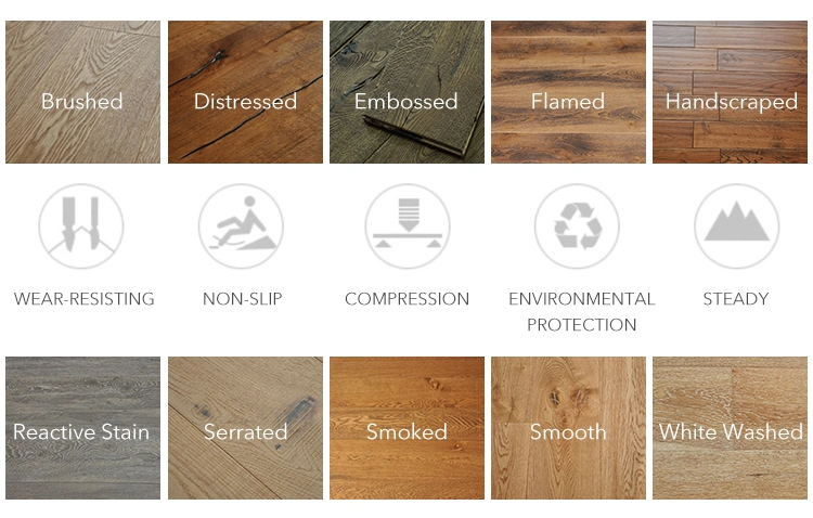 Three-Layer Oak Engineered HPL Flooring with AB Grade and Formaldehyde-Free Material