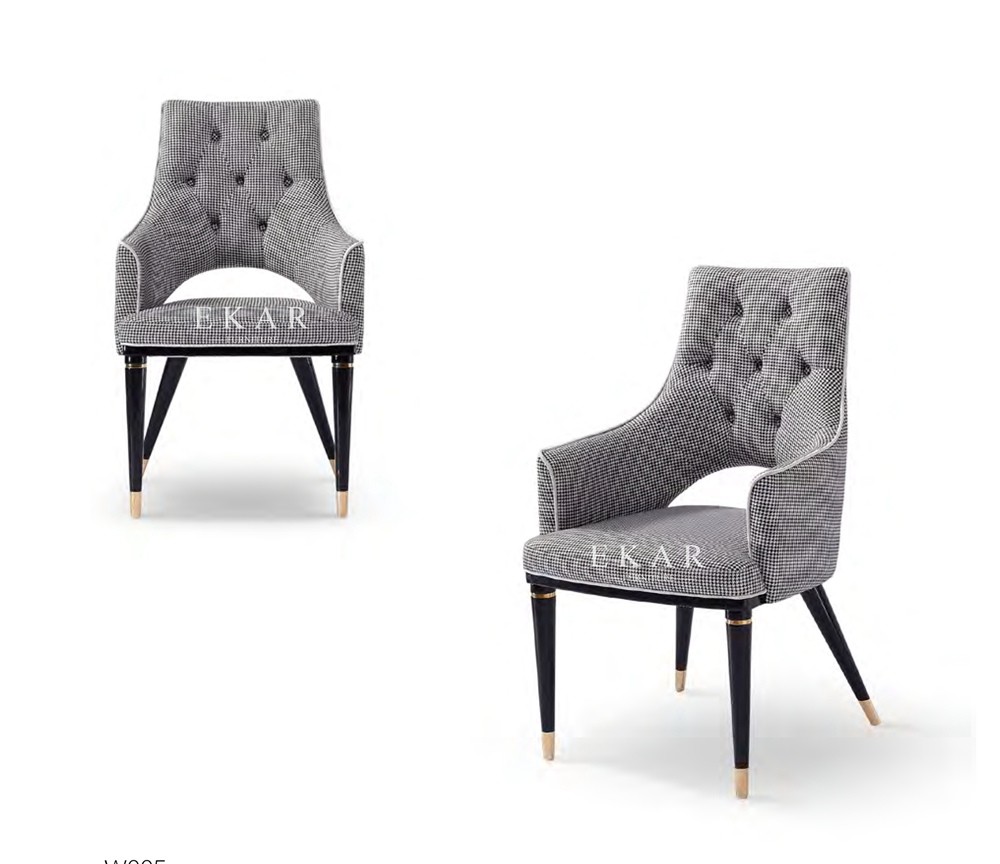 Modern Wooden Leg Armchaie Home Office Fabric Chair W005