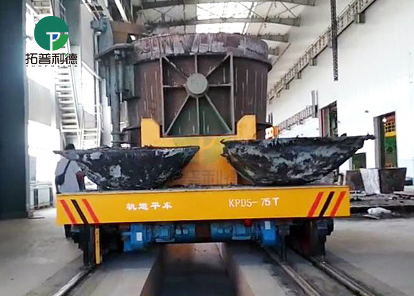 Rail battery high temperature resistant slag ladle transfer cart