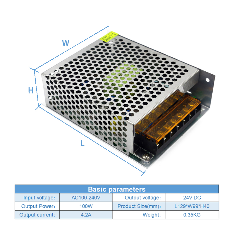 LED Lighting Switching Power Converter AC 100V 240V To DC 24V 100W 4.2A