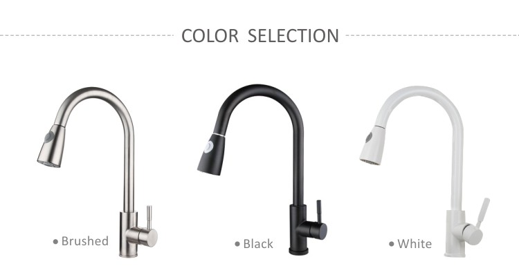 Mixer Stainless Steel Kitchen Faucet Brushed Retractable