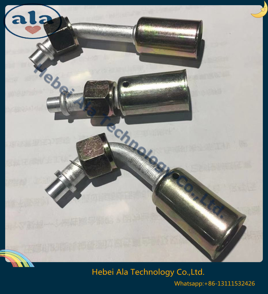 Female O-Ring fittings Aluminium joint with iron cap Connectors auto air conditioning hose ends ACO-ring female fittings