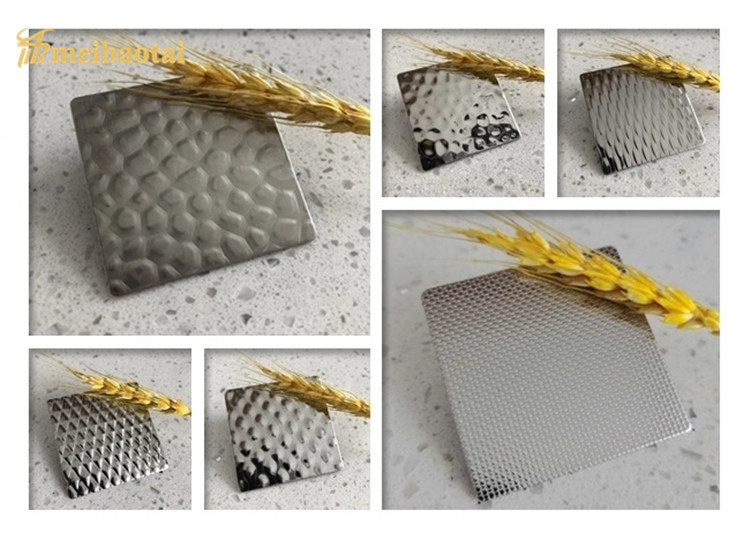 Silver Mirror Embossed Stainless Steel Sheet For Hotel Decoration