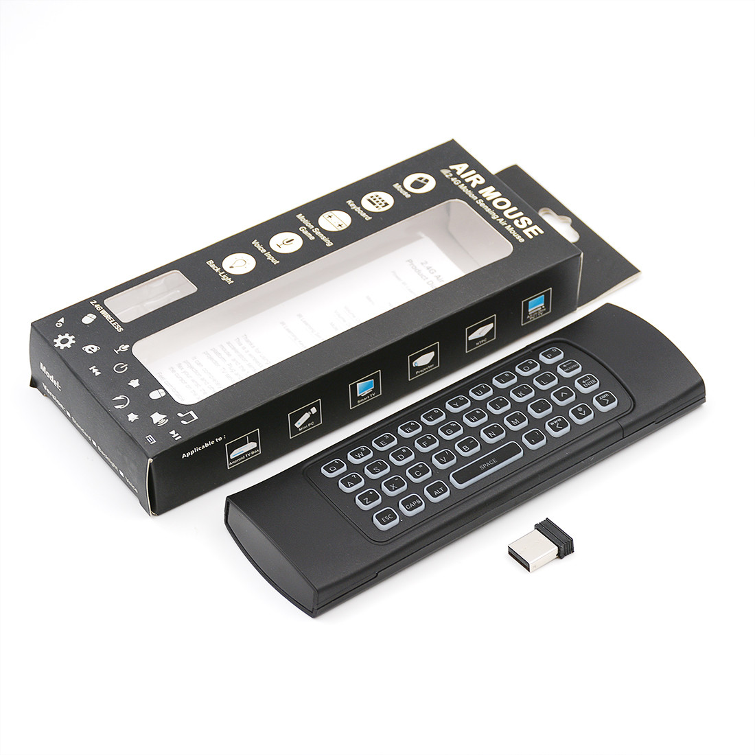 Colorful Backlit Air Mouse , 2.4 Ghz Mx3 Air Mouse Keyboard For Android Tv Box