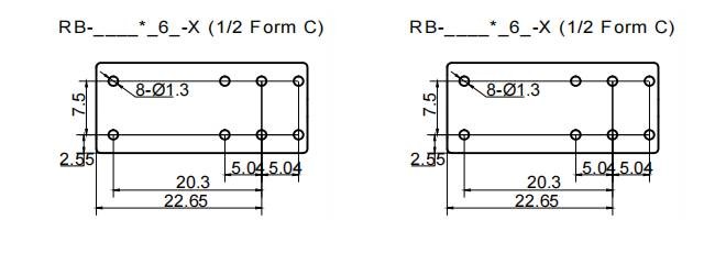 16 Amp 8 Amp DC12V SPDT Power Relay 8 Pin 1 Form C 400mW PCB Mount