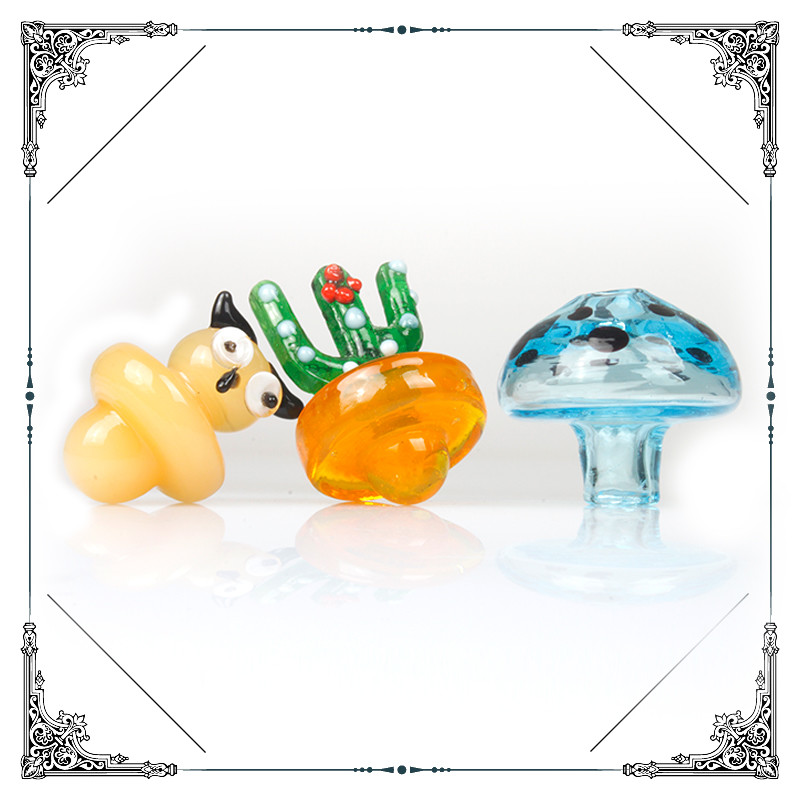 Hand Blown Borosilicate Cartoon Carb Caps For Quartz Banger Dab Oil Rig Bong