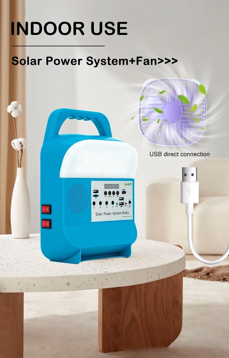 Solar Power Lighting Systems Solar Generator System 5W Solar Power Kit With Speaker Solar Energy Lighting System
