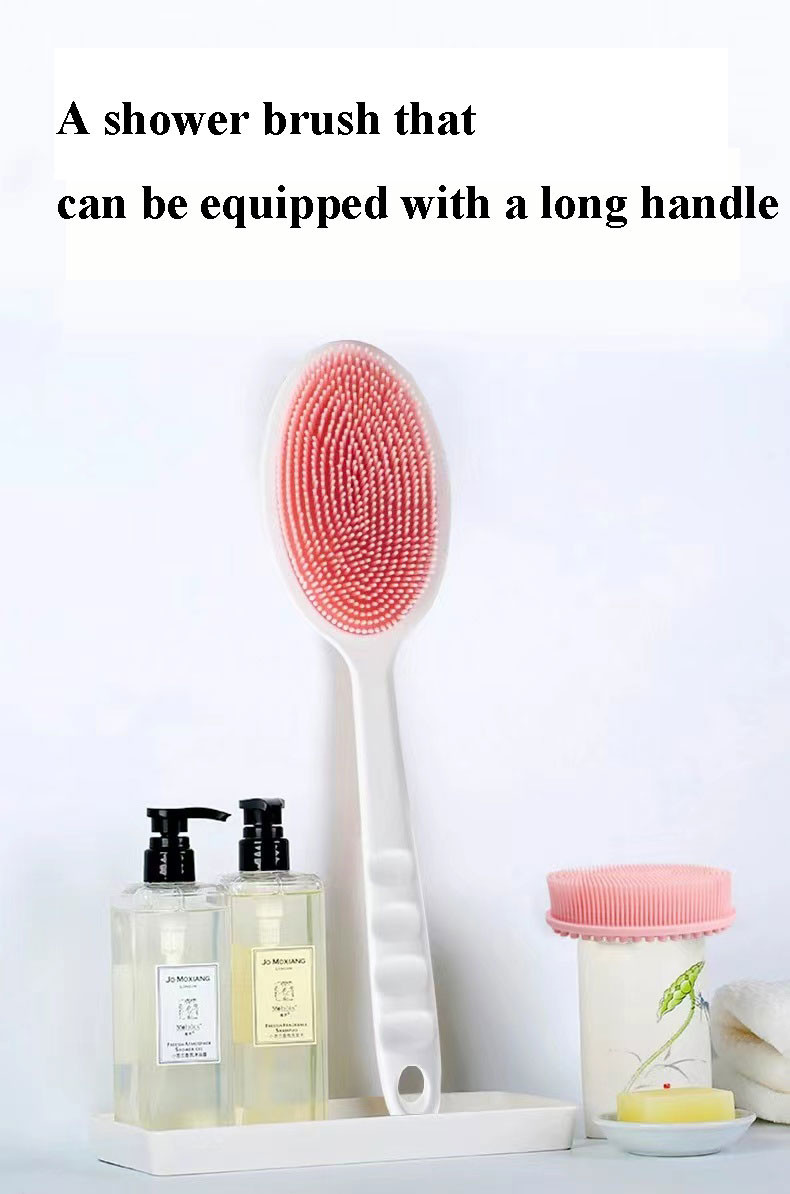 Household Silicone Shower Brush Double Sided Rubber Silicone Cleaning Tools for Back Massage